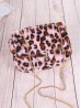 Leopard Print Plush Drawstring Purse